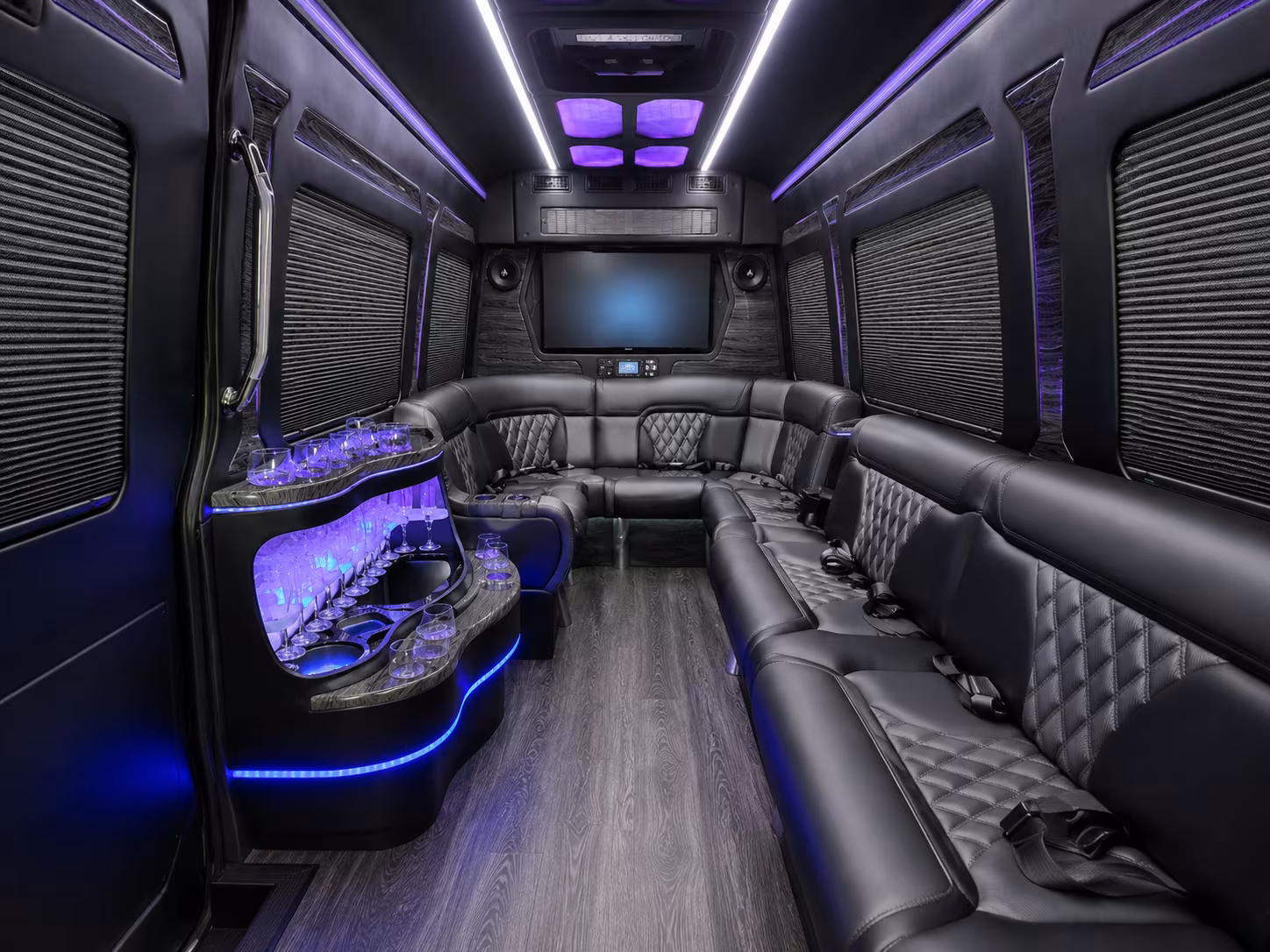 memphis 30 passenger party bus interior